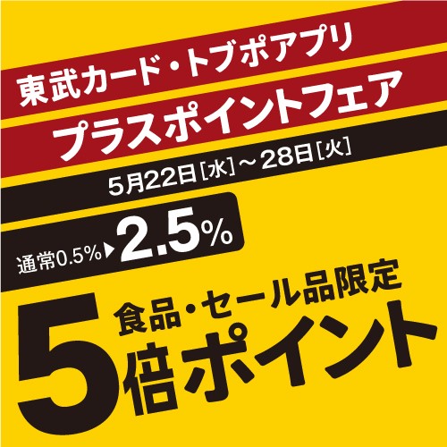 東武カード・トブポアプリ プラスポイントフェア